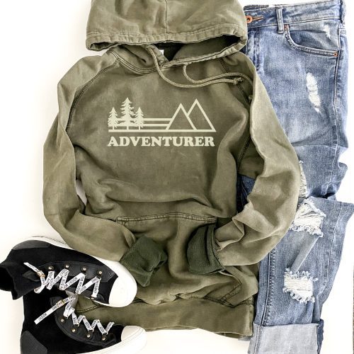 Adventurer vintage wash hoodie Edgy hoodie Lane Seven vintage hoodie Vintage olive XS 