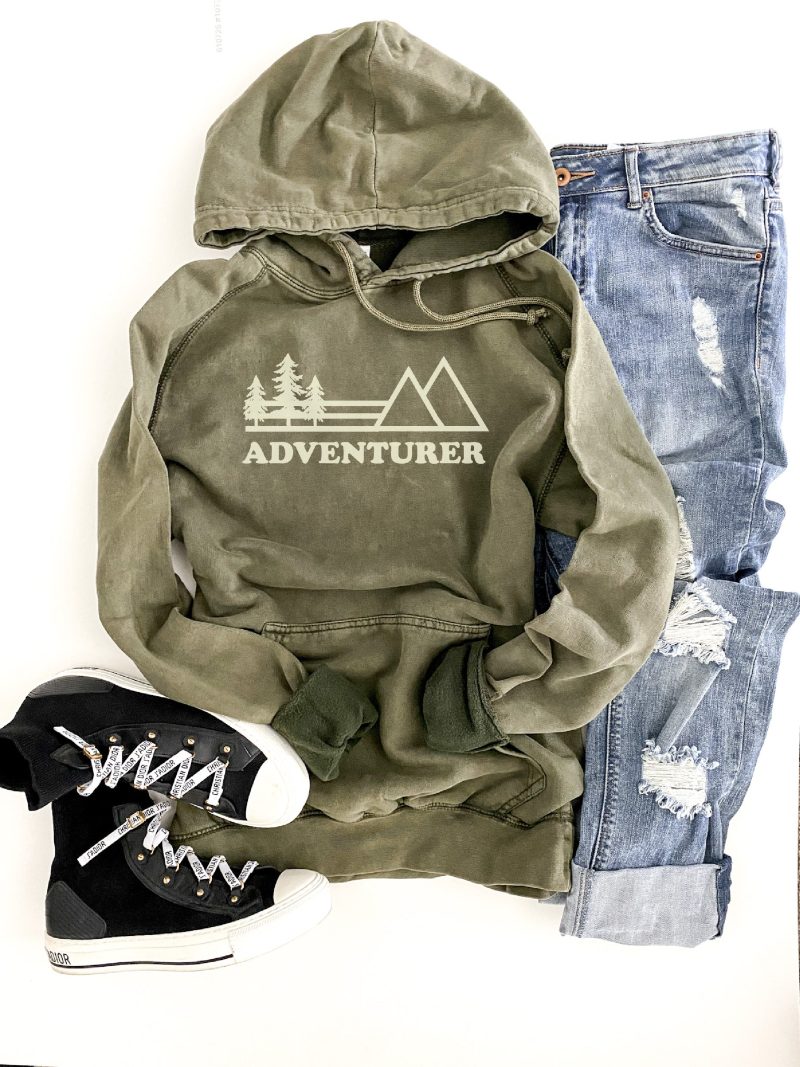 Adventurer vintage wash hoodie Edgy hoodie Lane Seven vintage hoodie Vintage olive XS