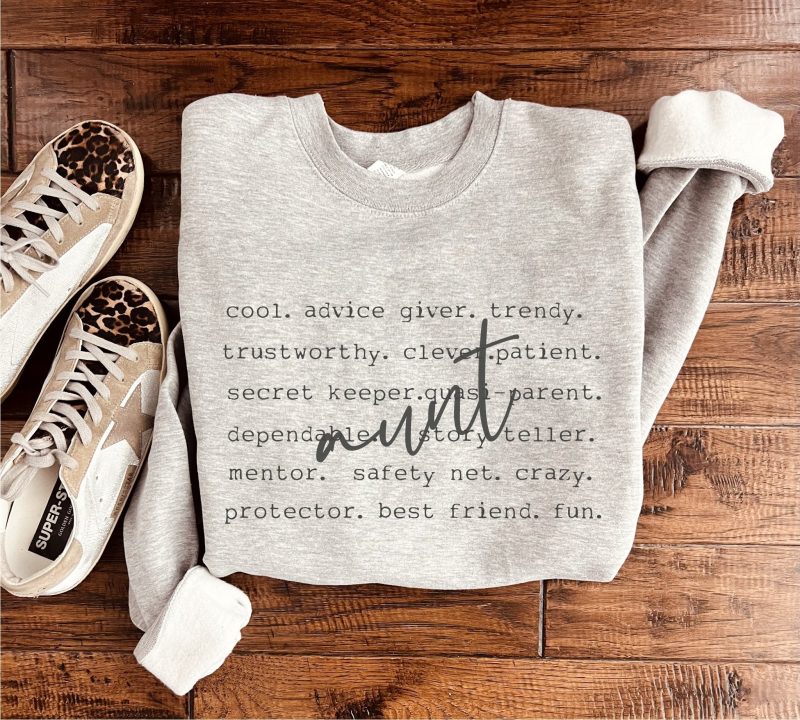 aunt words basic sweatshirt mom collection gildan 18000 sweatshirt 660318