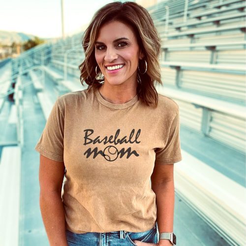 Baseball mom unisex vintage wash tee Short sleeve football tee Lane seven vintage wash tee