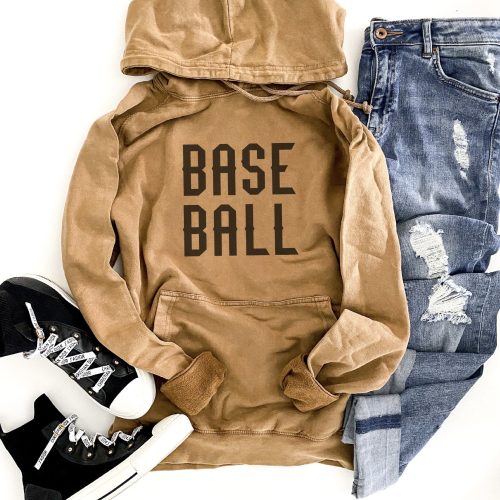 Baseball vintage wash hoodie Baseball hoodie Lane Seven vintage hoodie XS Vintage camel