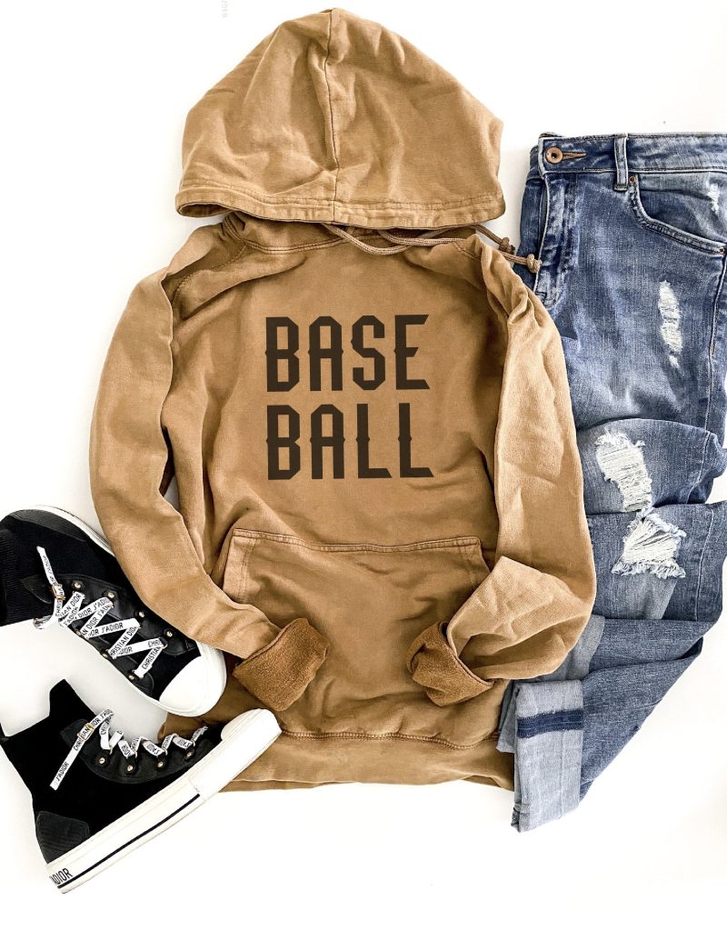 Baseball vintage wash hoodie Baseball hoodie Lane Seven vintage hoodie XS Vintage camel