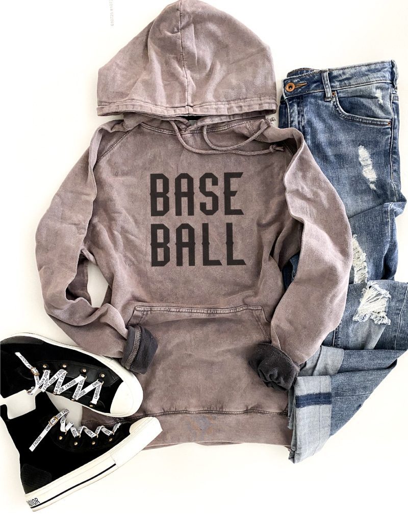 Baseball vintage wash hoodie Baseball hoodie Lane Seven vintage hoodie XS Vintage zinc