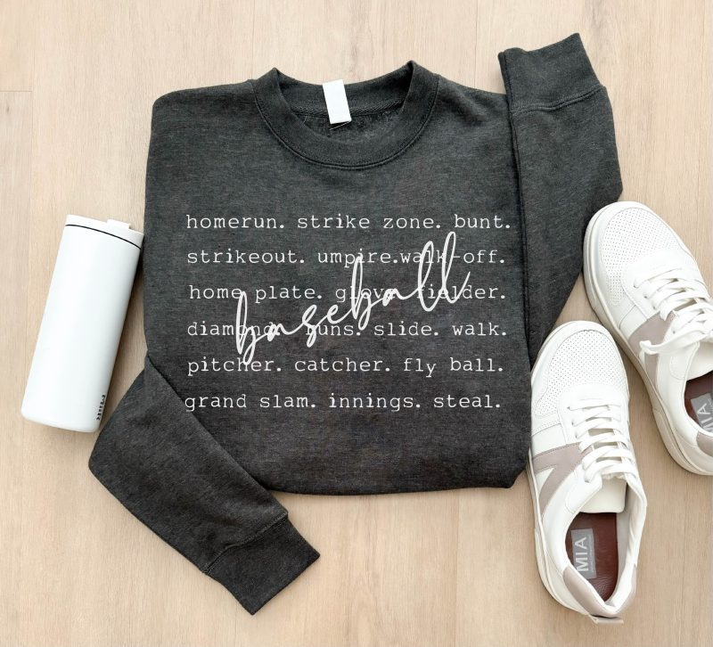 baseball words basic sweatshirt words gildan 18000 sweatshirt 356990