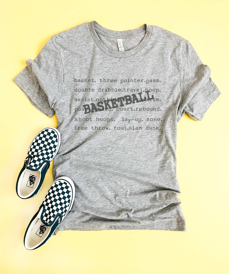 basketball words youth tee kids short sleeve tee next level 3310 kids tee heather grey 665120