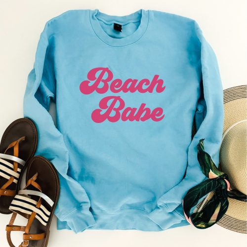 Beach babe fleece sweatshirt Vacay mode sweatshirt Tultex fleece 340 Cantaloupe 