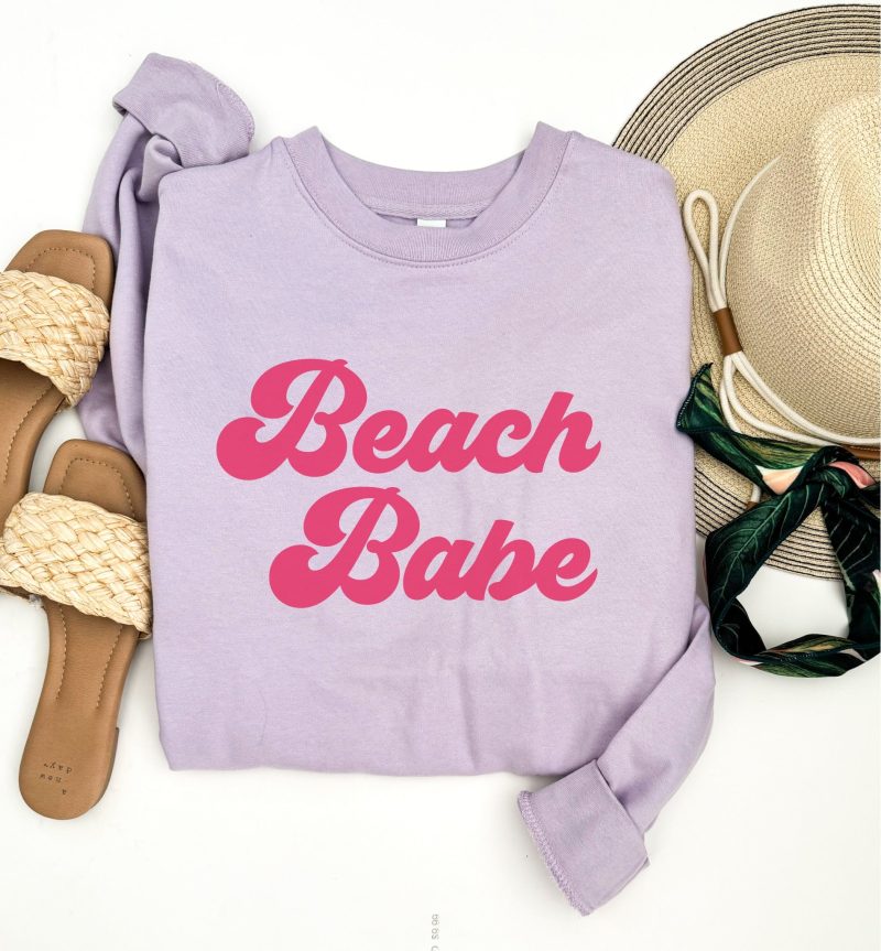 Beach babe fleece sweatshirt Vacay mode sweatshirt Tultex fleece 340 Cantaloupe