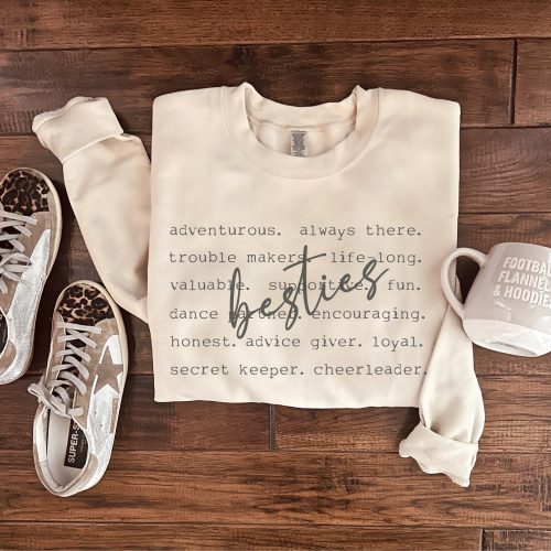 Besties words basic sweatshirt Mom collection Gildan 18000 sweatshirt