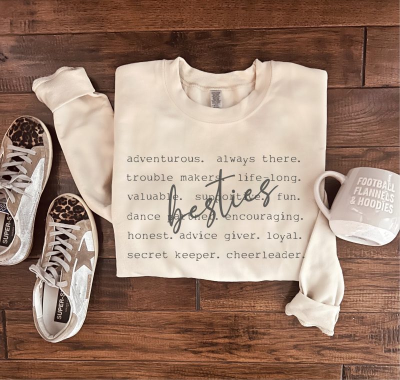 Besties words basic sweatshirt Mom collection Gildan 18000 sweatshirt