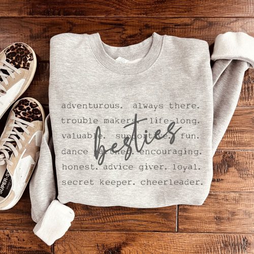 besties words basic sweatshirt mom collection gildan 18000 sweatshirt 907655