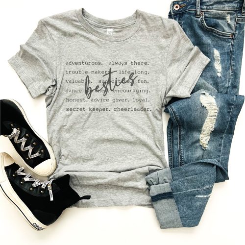 Besties words tee words Bella canvas 3001