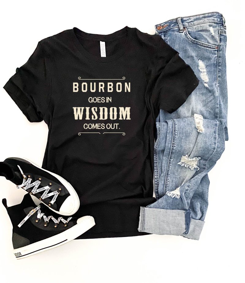 bourbon goes in wisdom comes out heavyweight tee coffeewinespirits lane seven heavyweight tee 396921