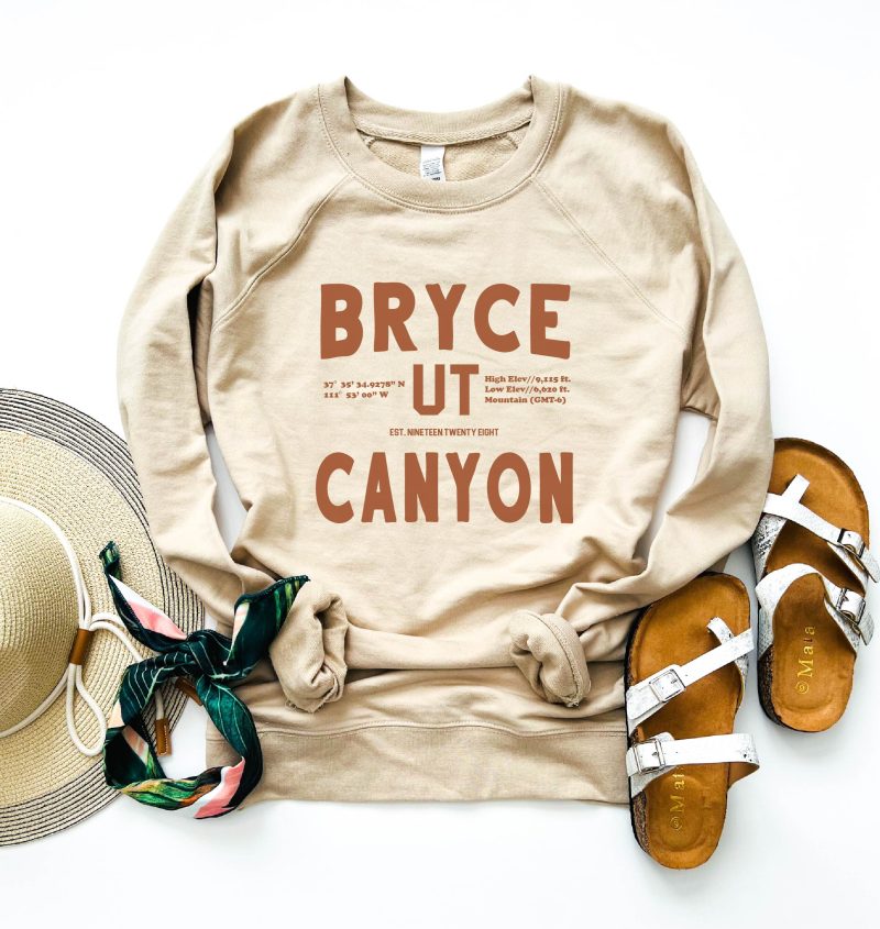 bryce canyon longitude fleece sweatshirt national park collection tultex fleece 340 sand 602599