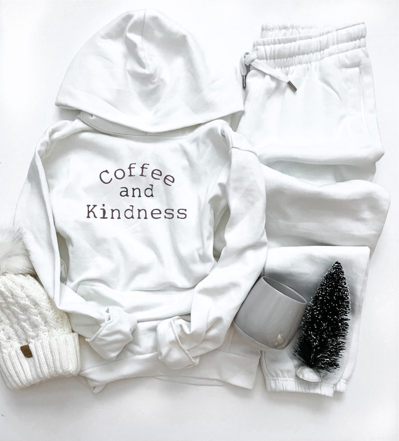 coffee and kindness fleece hoodie holiday french terry raglan lane seven premium fleece hoodie 706302