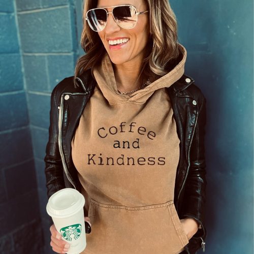 Coffee and kindness vintage wash hoodie Holiday French Terry raglan Lane seven vintage wash hoodie