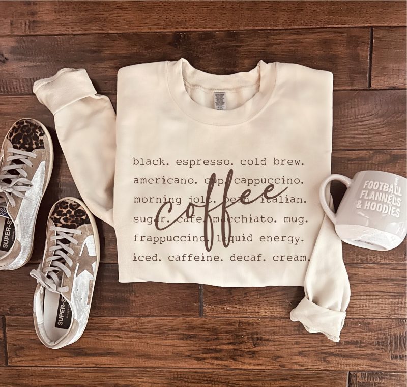 coffee words basic sweatshirt sports collection weight lifting fitness gildan 18000 sweatshirt 343753