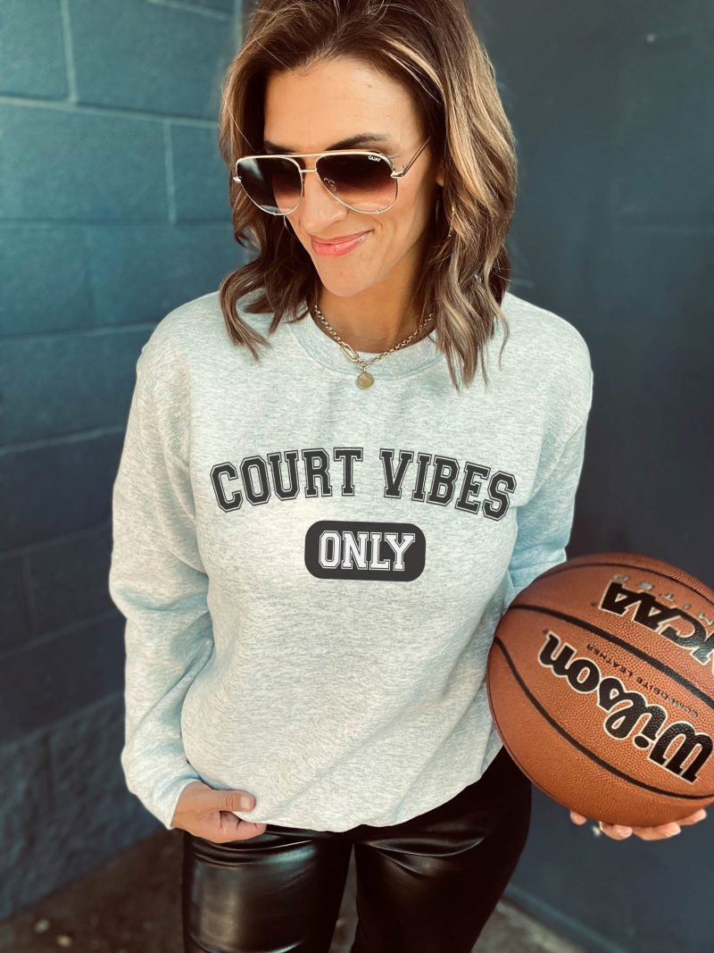 court vibes only basic sweatshirt words gildan 18000 sweatshirt 449245