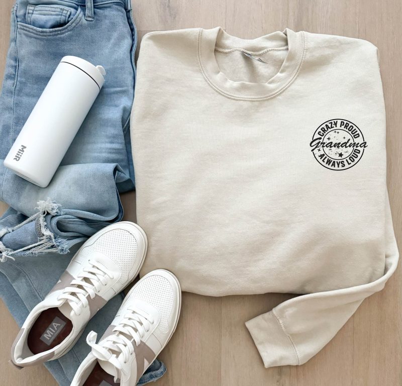 crazy proud grandma basic sweatshirt sports collection gildan 18000 sweatshirt 441720