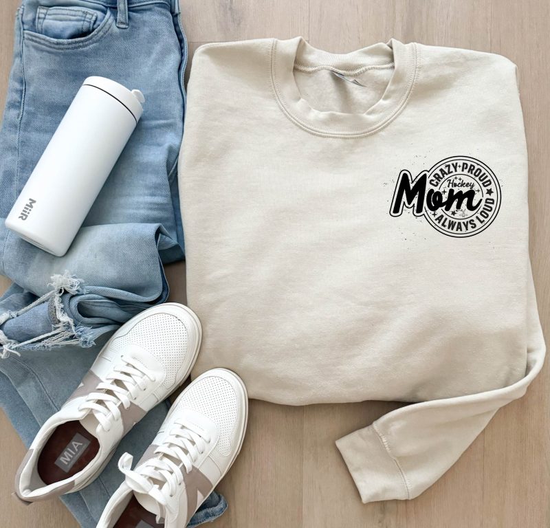 crazy proud hockey mom basic sweatshirt sports collection gildan 18000 sweatshirt 311097