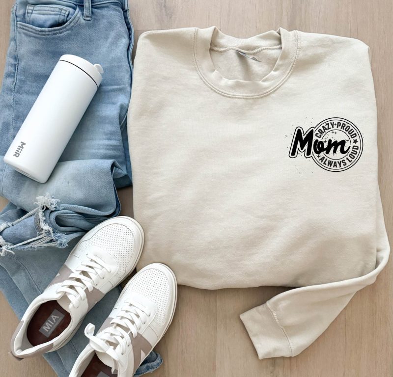 crazy proud mom basic sweatshirt sports collection gildan 18000 sweatshirt 335691