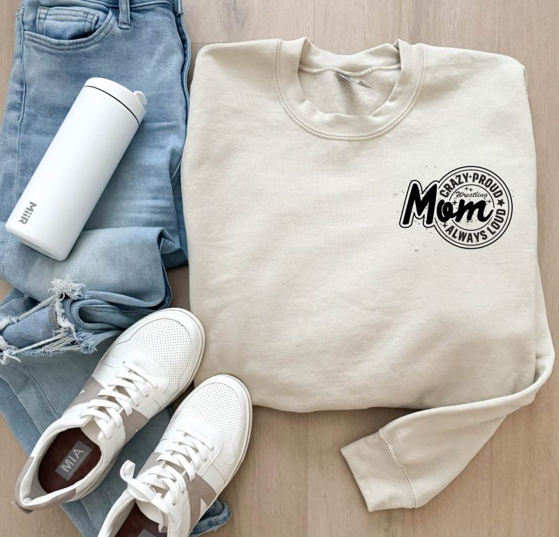 crazy proud wrestling mom basic sweatshirt sports collection gildan 18000 sweatshirt 986557