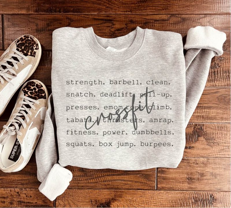 Crossfit words basic sweatshirt Sports collection Gildan 18000 sweatshirt