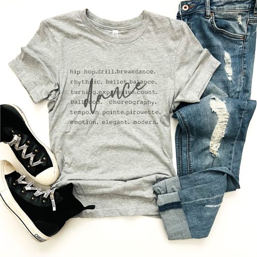 Dance words tee Short sleeve football tee Bella canvas 3001