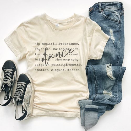 Dance words tee Short sleeve football tee Bella canvas 3001