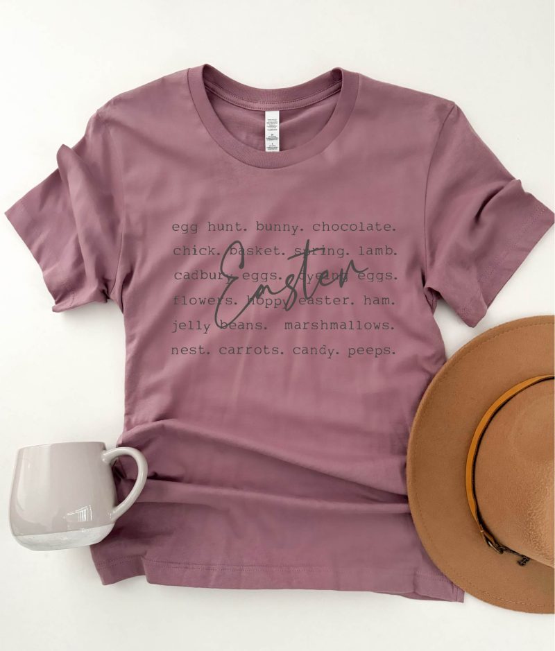 easter words tee easter bella canvas 3001 823947