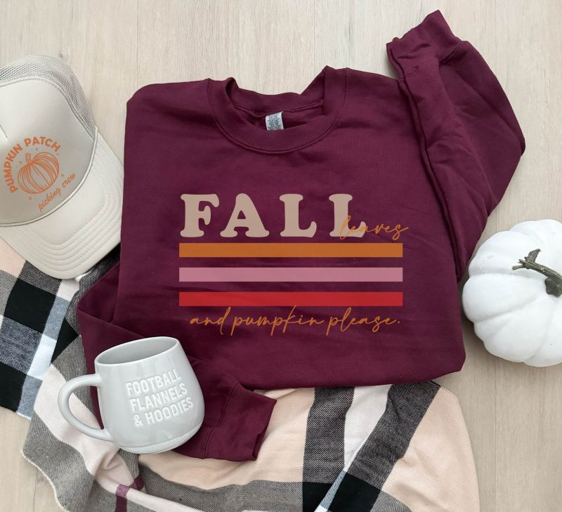 fall leaves and pumpkin please sweatshirt fall sweatshirt ss3000 624761