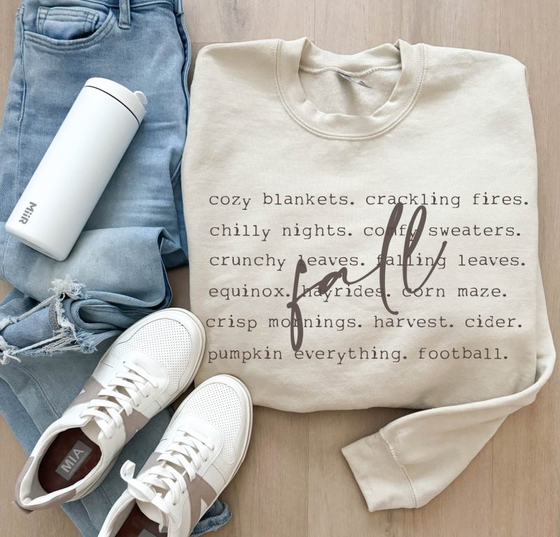 fall words basic sweatshirt words gildan 18000 sweatshirt 827495