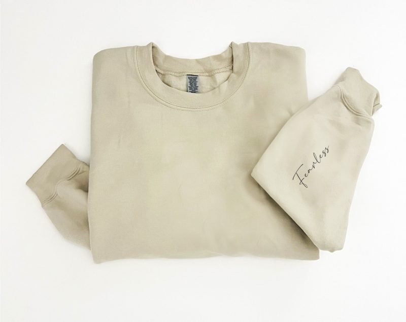 fearless sleeve print basic sweatshirt affirmation collection gildan 18000 sweatshirt 694572