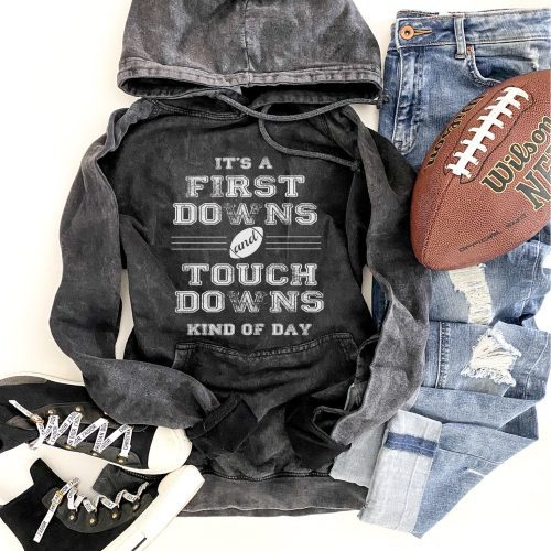 First downs and touchdowns unisex vintage wash hoodie Football hoodie Lane Seven vintage hoodie