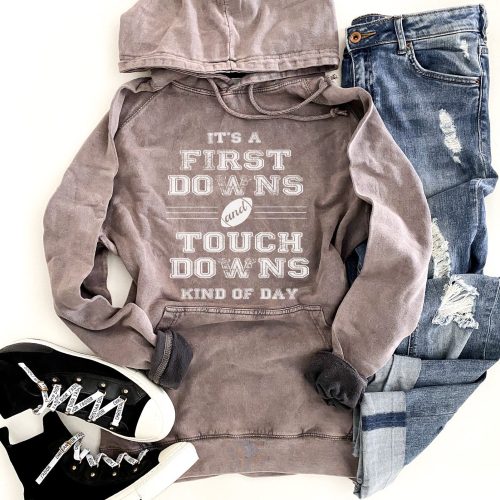 First downs and touchdowns unisex vintage wash hoodie Football hoodie Lane Seven vintage hoodie 