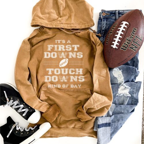 First downs and touchdowns unisex vintage wash hoodie Football hoodie Lane Seven vintage hoodie 