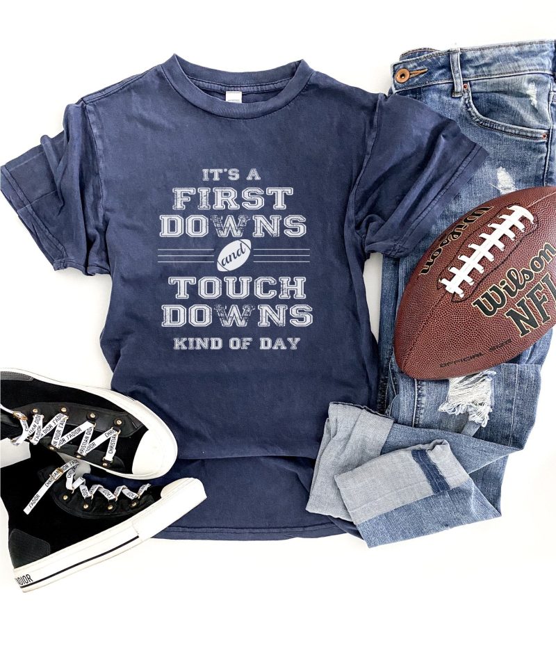 first downs and touchdowns unisex vintage wash tee short sleeve football tee lane seven vintage wash tee 351742