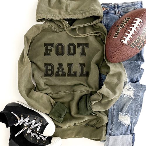 Football unisex vintage wash hoodie Football hoodie Lane Seven vintage hoodie XS Vintage olive 