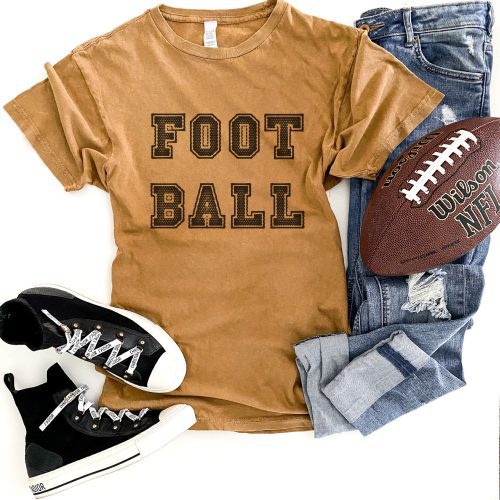 Football unisex vintage wash tee Short sleeve football tee Lane seven vintage wash tee XS Vintage camel