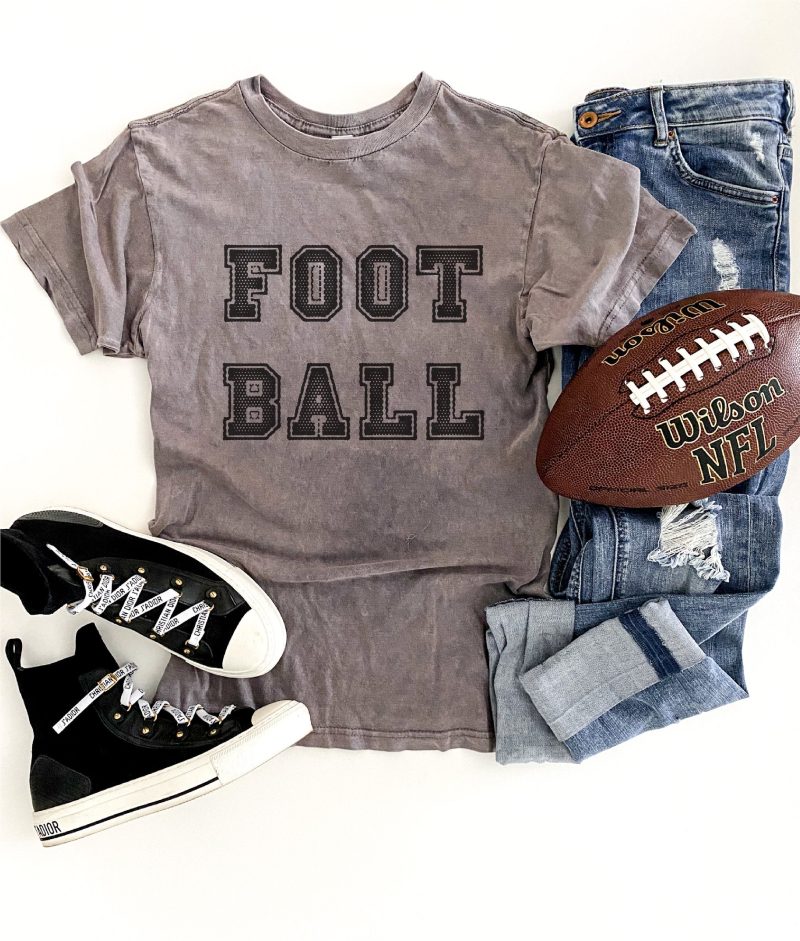 Football unisex vintage wash tee Short sleeve football tee Lane seven vintage wash tee XS Vintage zinc