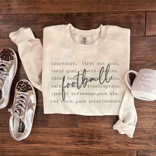 Football words basic sweatshirt Football collection Gildan 18000 sweatshirt