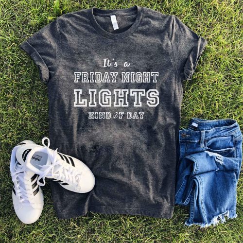 Friday night lights tee Short sleeve football tee Bella canvas and Next Level XL Charcoal 