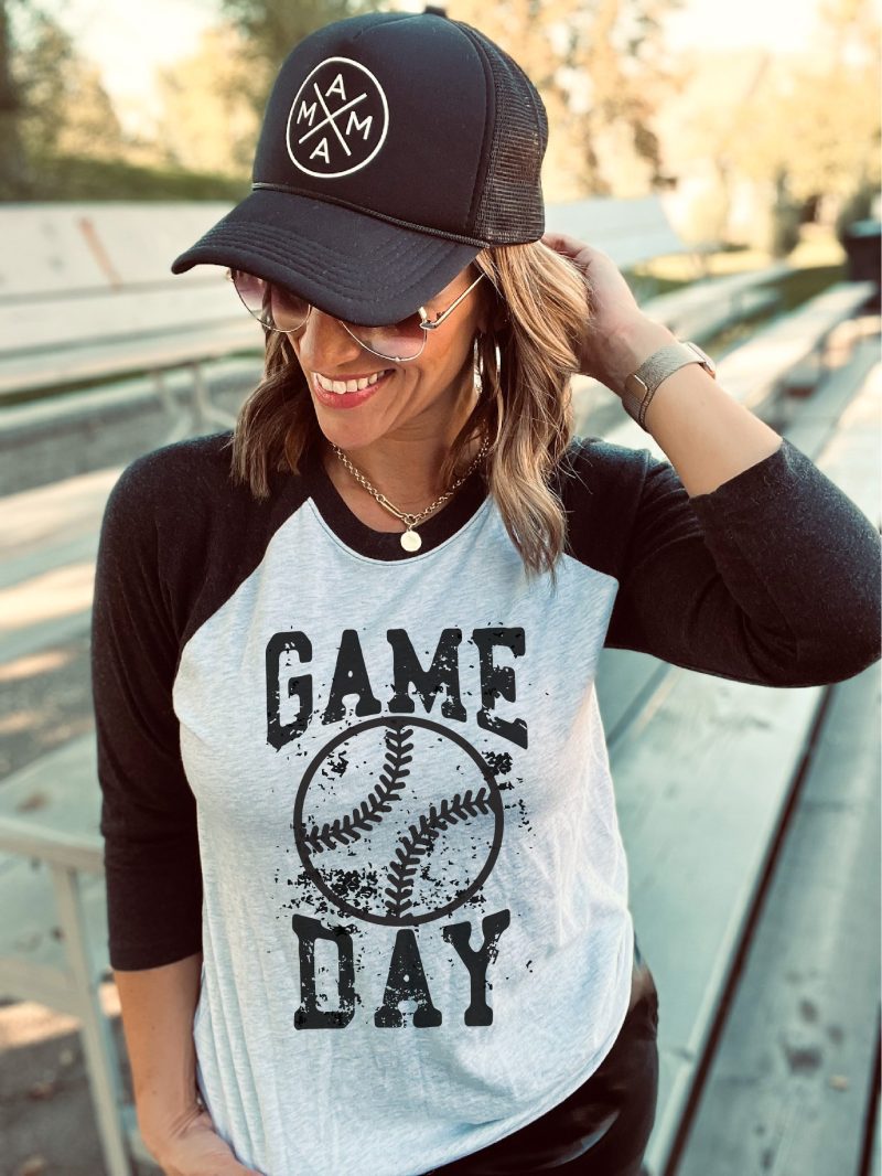 gameday grunge baseball 34 tee 34 sleeve baseball tee next level 6051 heather blackheather white 401551