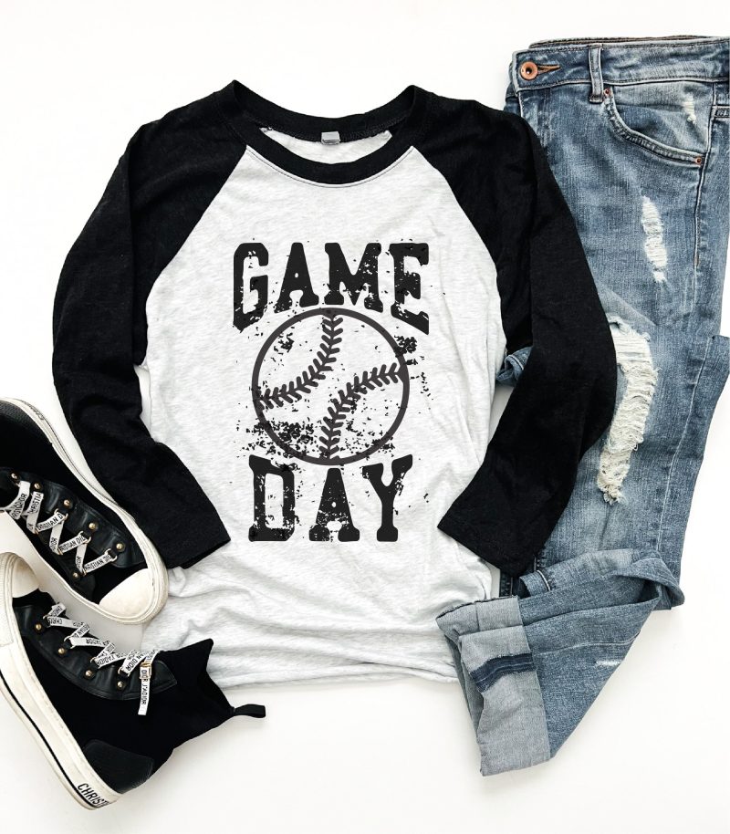 gameday grunge baseball 34 tee 34 sleeve baseball tee next level 6051 heather blackheather white 845288