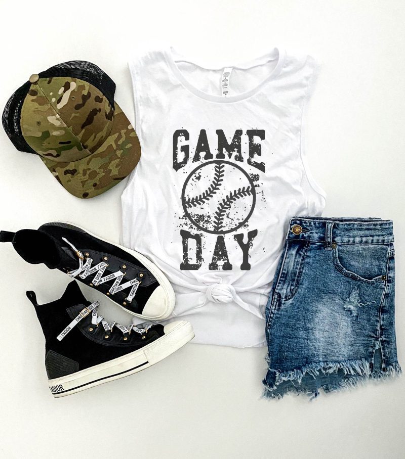 gameday grunge baseball womens muscle tank patriotic tank bella canvas 6003 853264