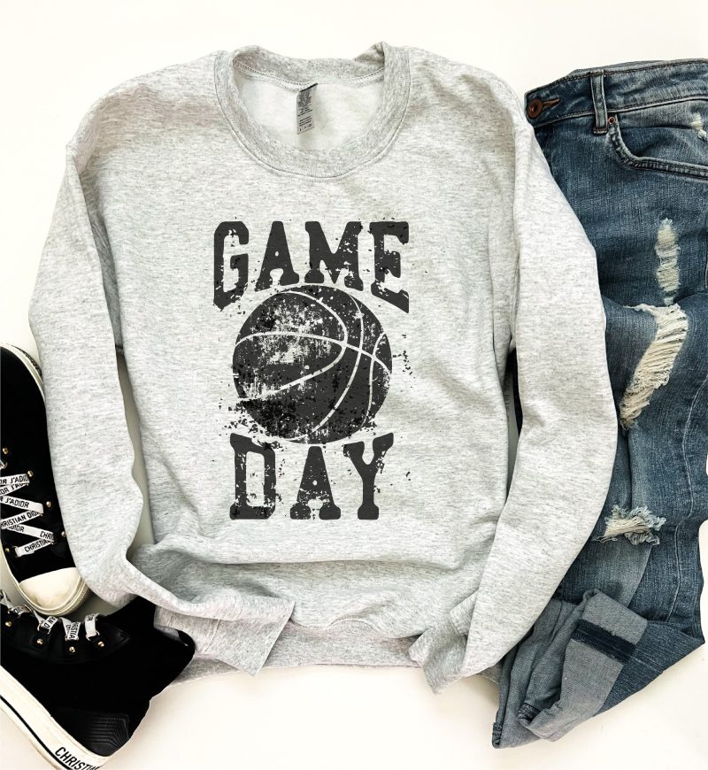 gameday grunge basketball basic sweatshirt basketball sweatshirt gildan 18000 sweatshirt 413133