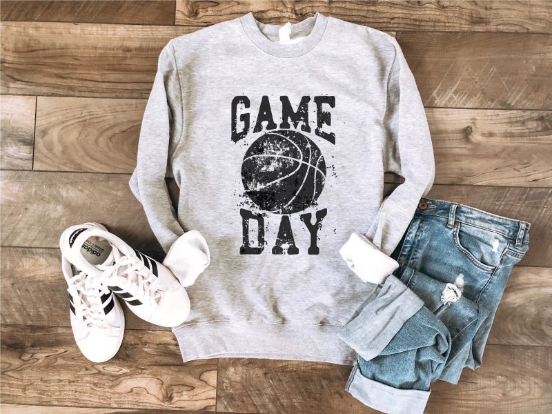 Gameday grunge basketball basic sweatshirt Basketball sweatshirt Gildan 18000 sweatshirt