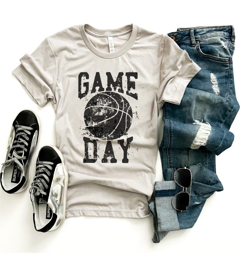 gameday grunge basketball tee short sleeve basketball tee bella canvas 3001 cool grey 855715