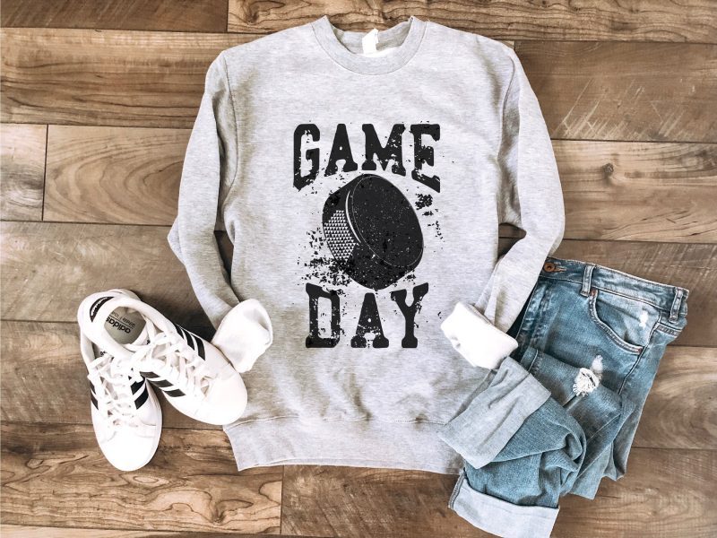 gameday grunge hockey basic sweatshirt basketball sweatshirt gildan 18000 sweatshirt 423781