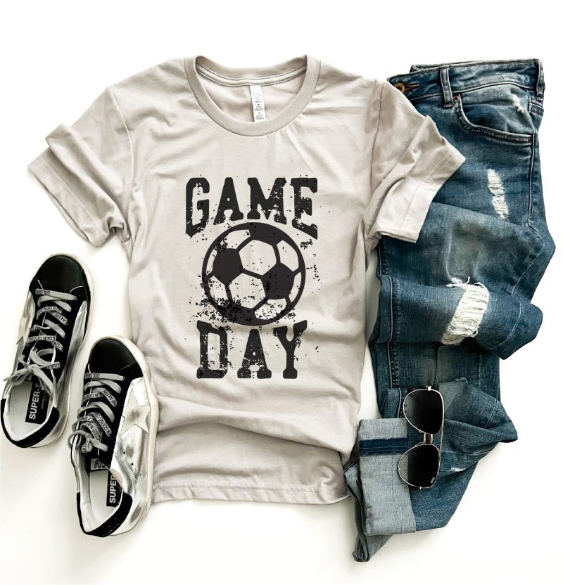 gameday grunge soccer tee short sleeve soccer tee bella canvas 3001 cool grey 463794