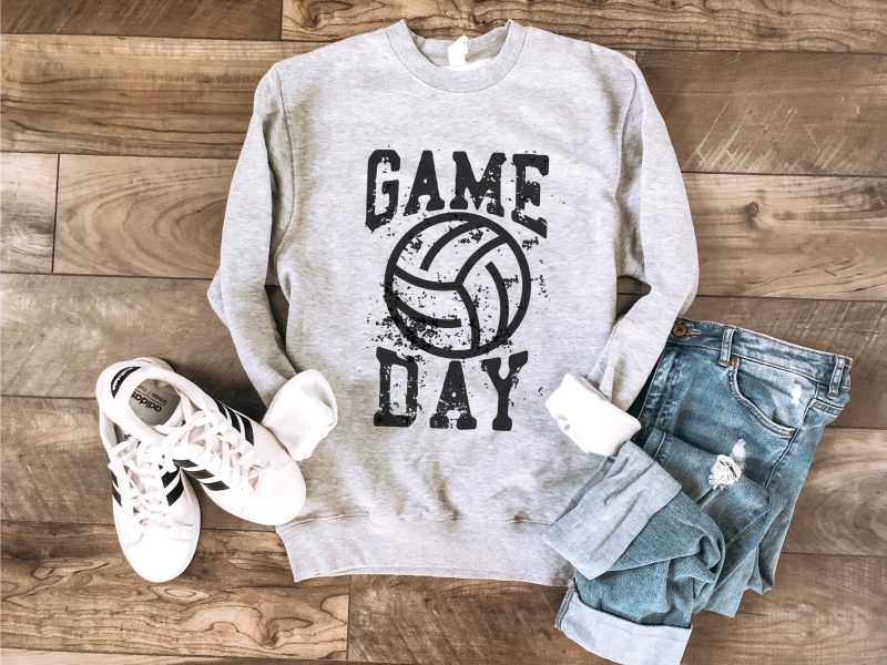 gameday grunge volleyball basic sweatshirt basketball sweatshirt gildan 18000 sweatshirt 723315